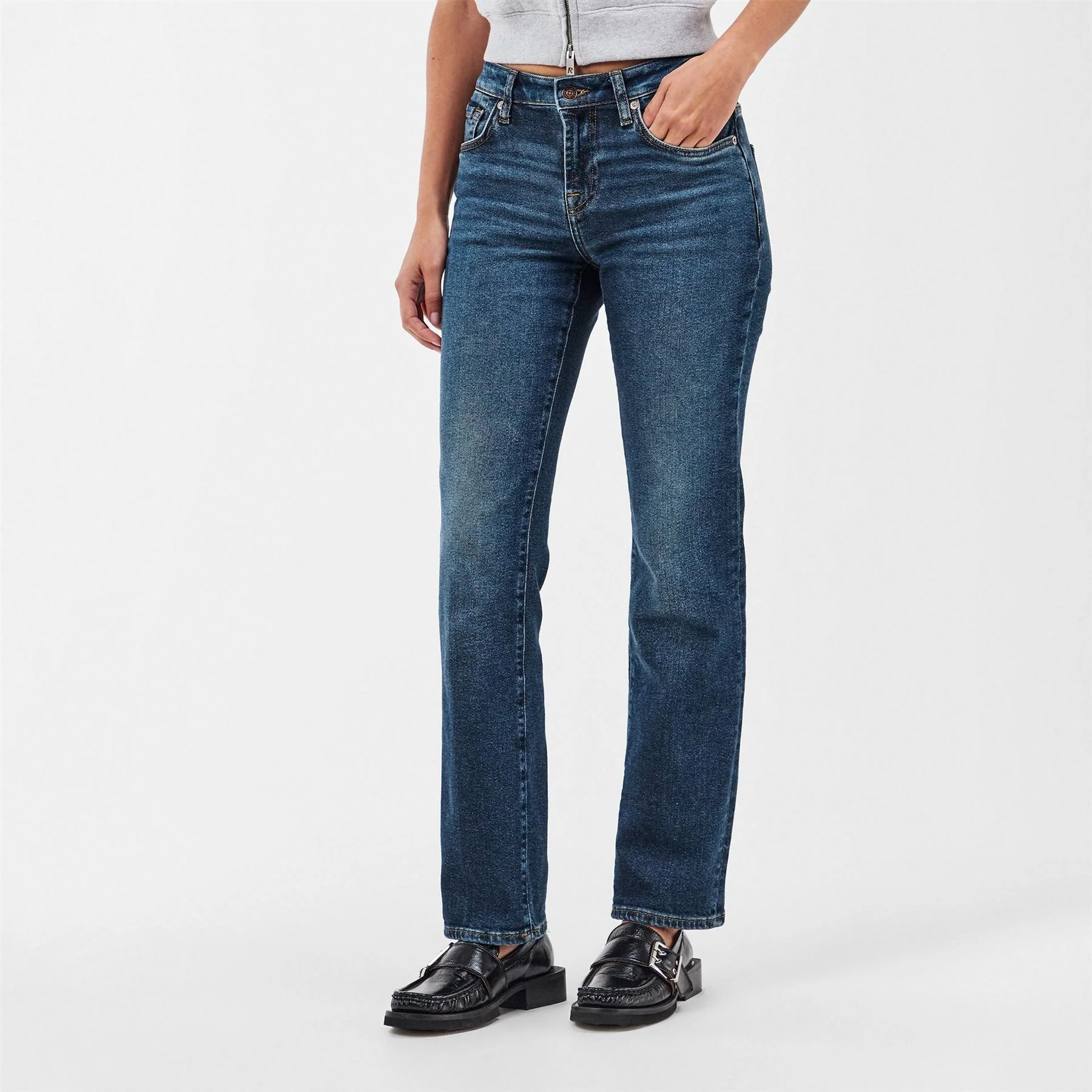 7 For All Mankind Calie Five Pocket Straight Leg Jeans - Image 3