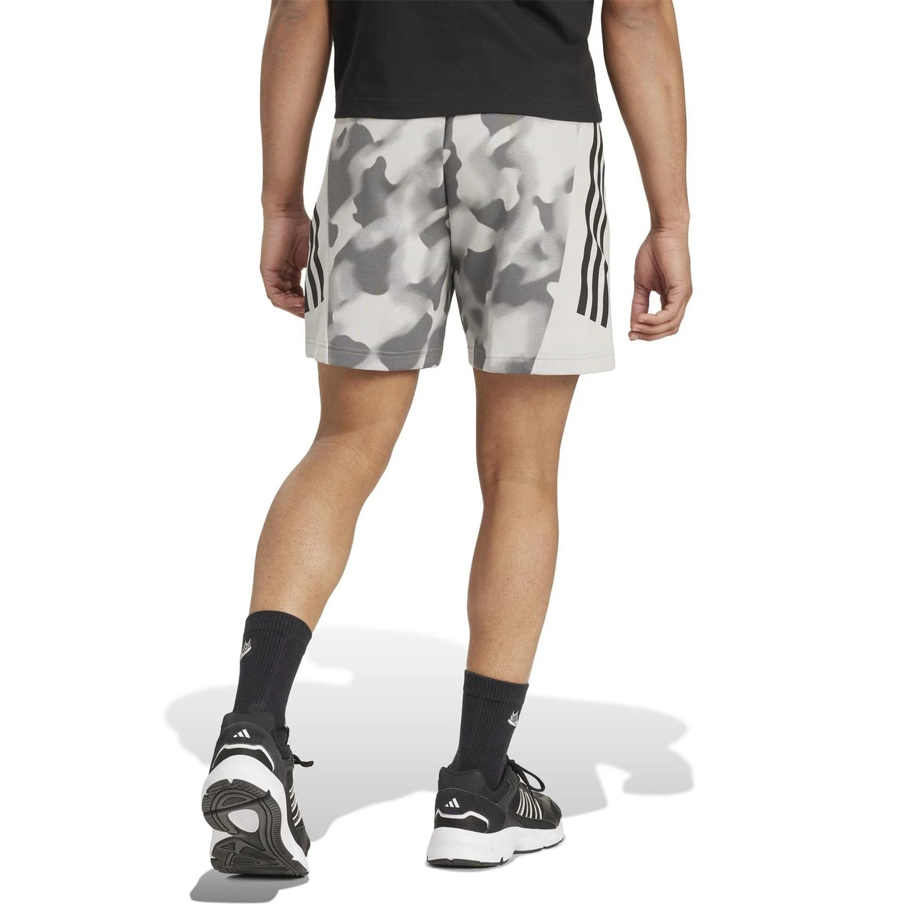 adidas Future Icons 3 Stripes Allover Print Shorts - Image 3