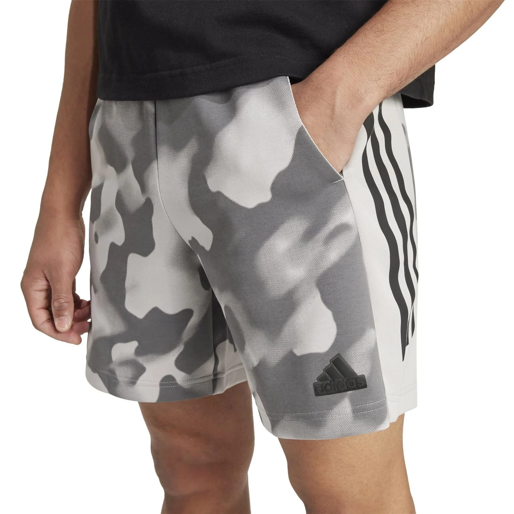 adidas Future Icons 3 Stripes Allover Print Shorts - Image 6