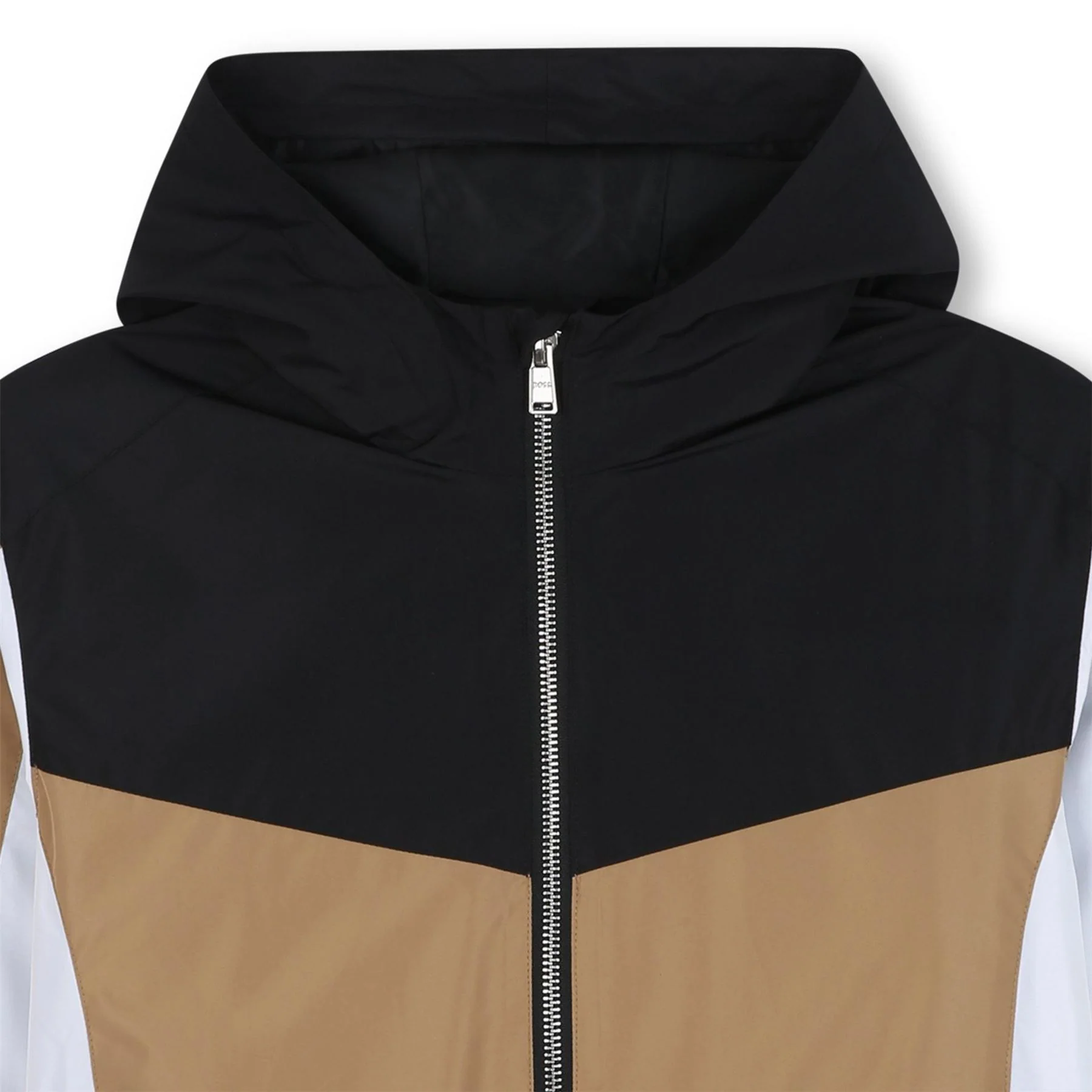 Boss Color Block Hooded Windbreaker with Rubber Badge - Image 3
