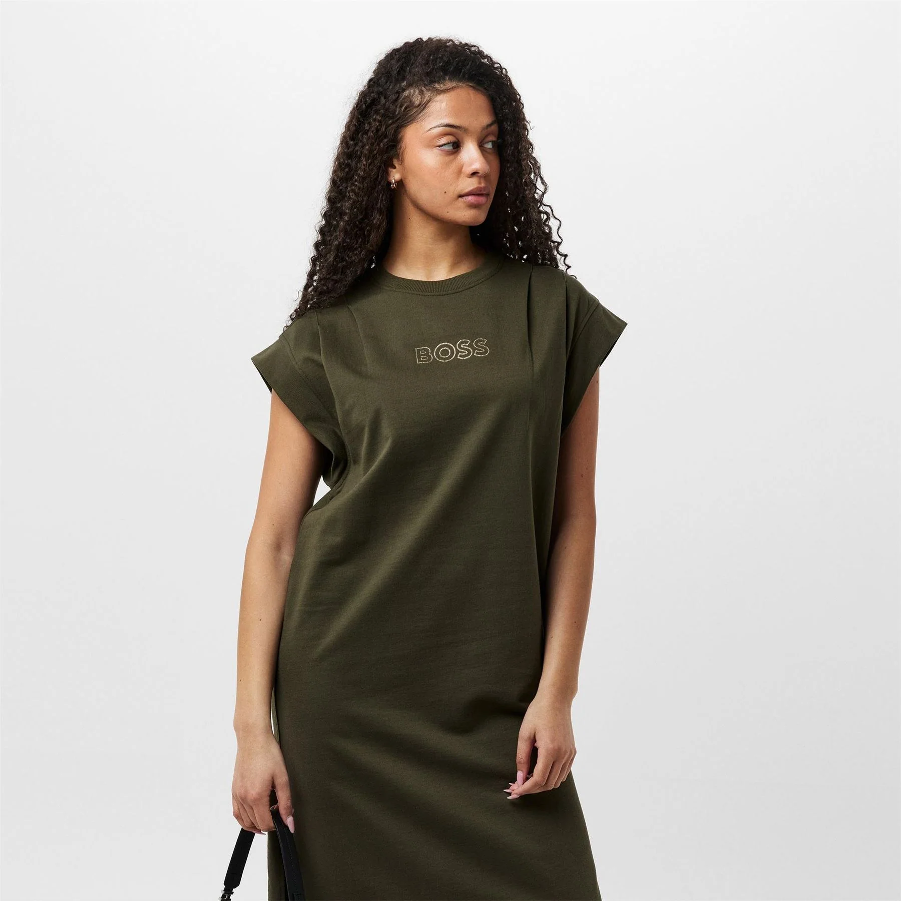 Boss Edress 2 Crystal Embellished Logo Dress - Image 3