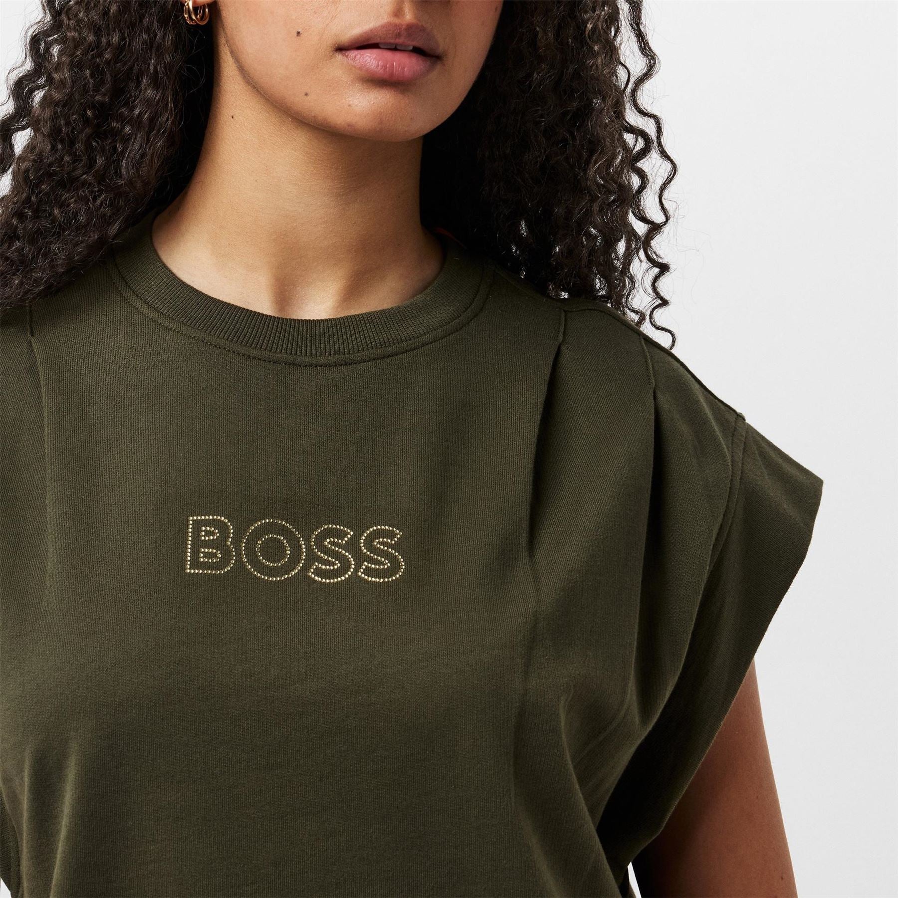 Boss Edress 2 Crystal Embellished Logo Dress - Image 5