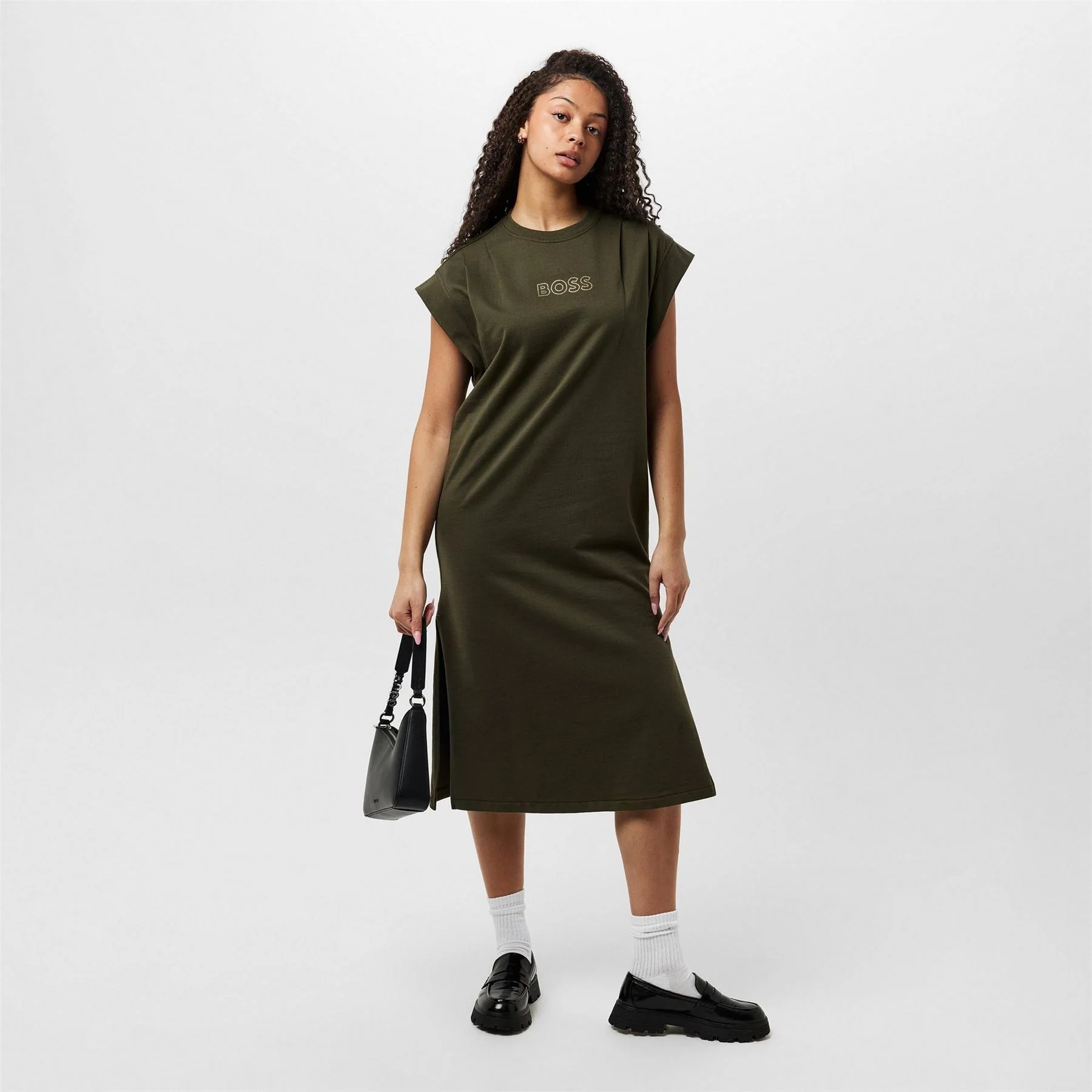 Boss Edress 2 Crystal Embellished Logo Dress - Image 6