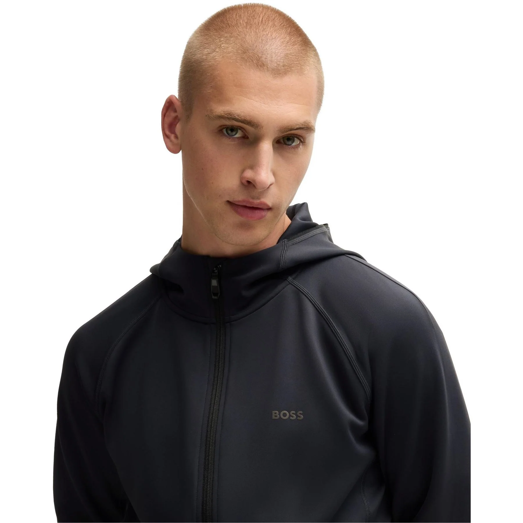 Boss Sicon Active Hooded Raglan Long Sleeve Athletic Top - Image 5