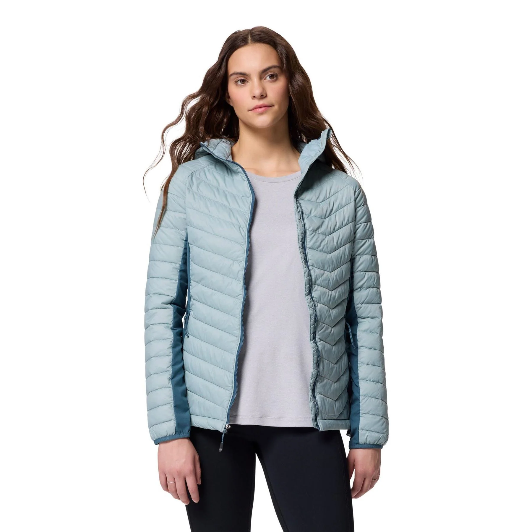 Columbia Solid Patterned Hooded Hybrid Jacket - Image 4