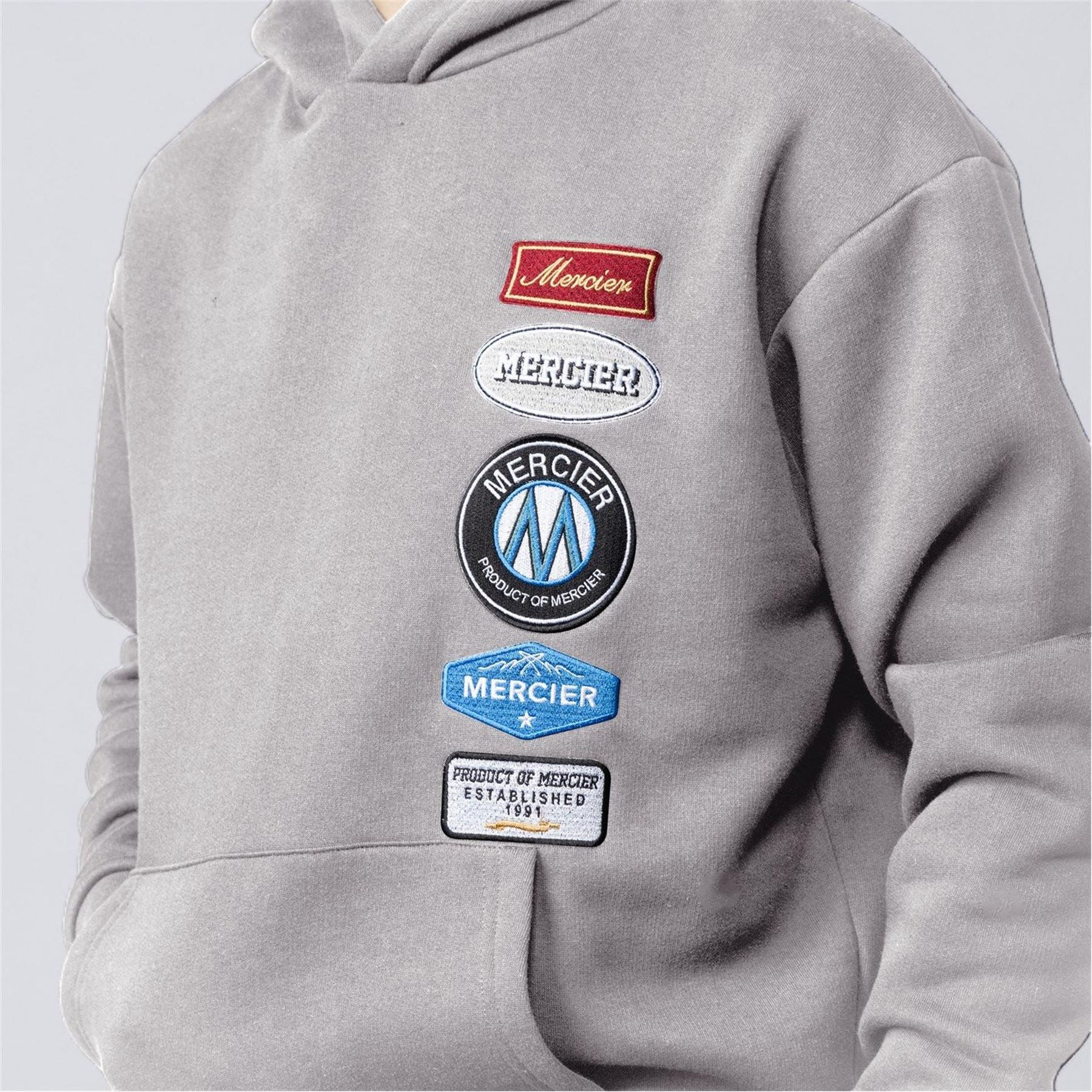 Mercier Badge Hooded Neck Drop Shoulder Sweatshirt - Image 3