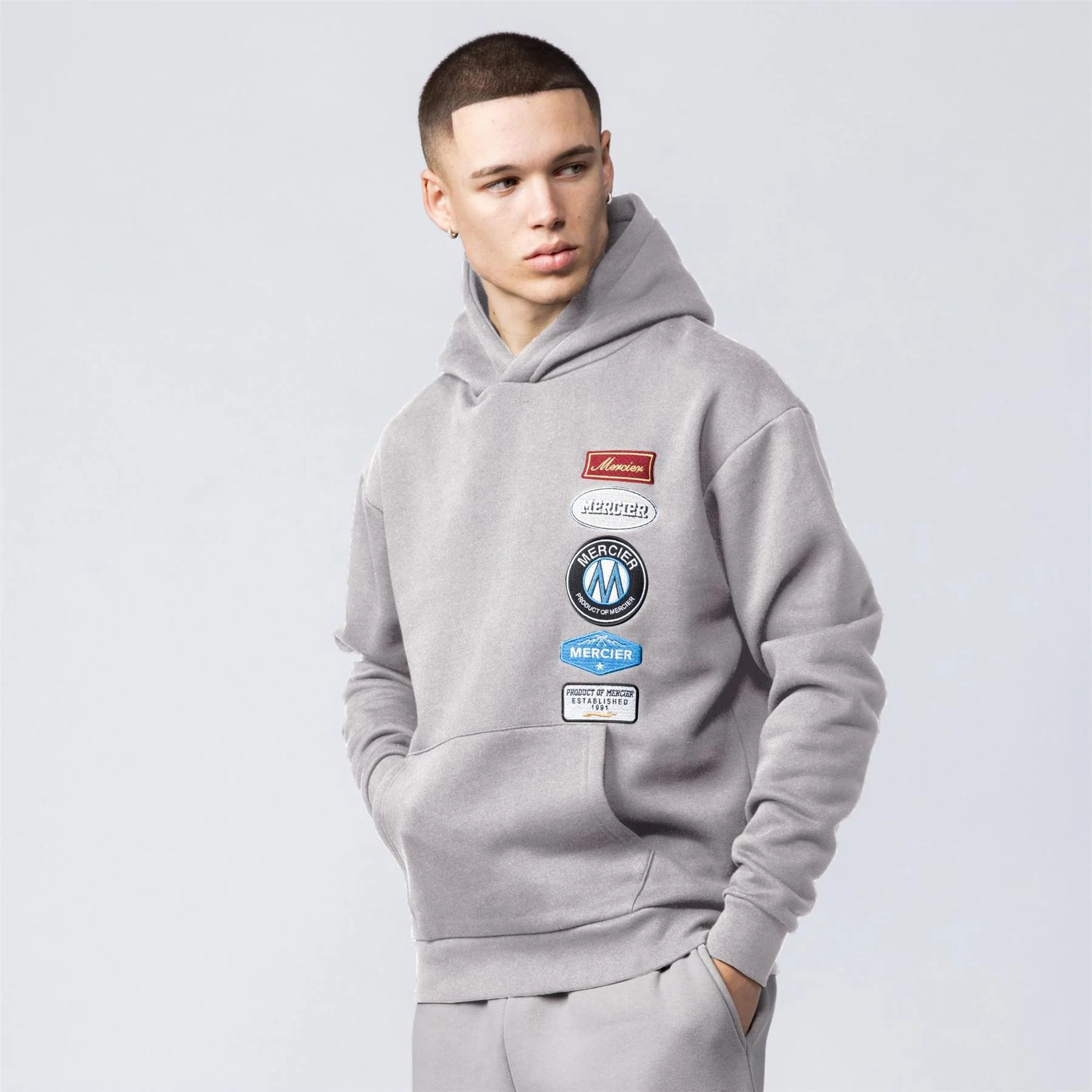 Mercier Badge Hooded Neck Drop Shoulder Sweatshirt - Image 6