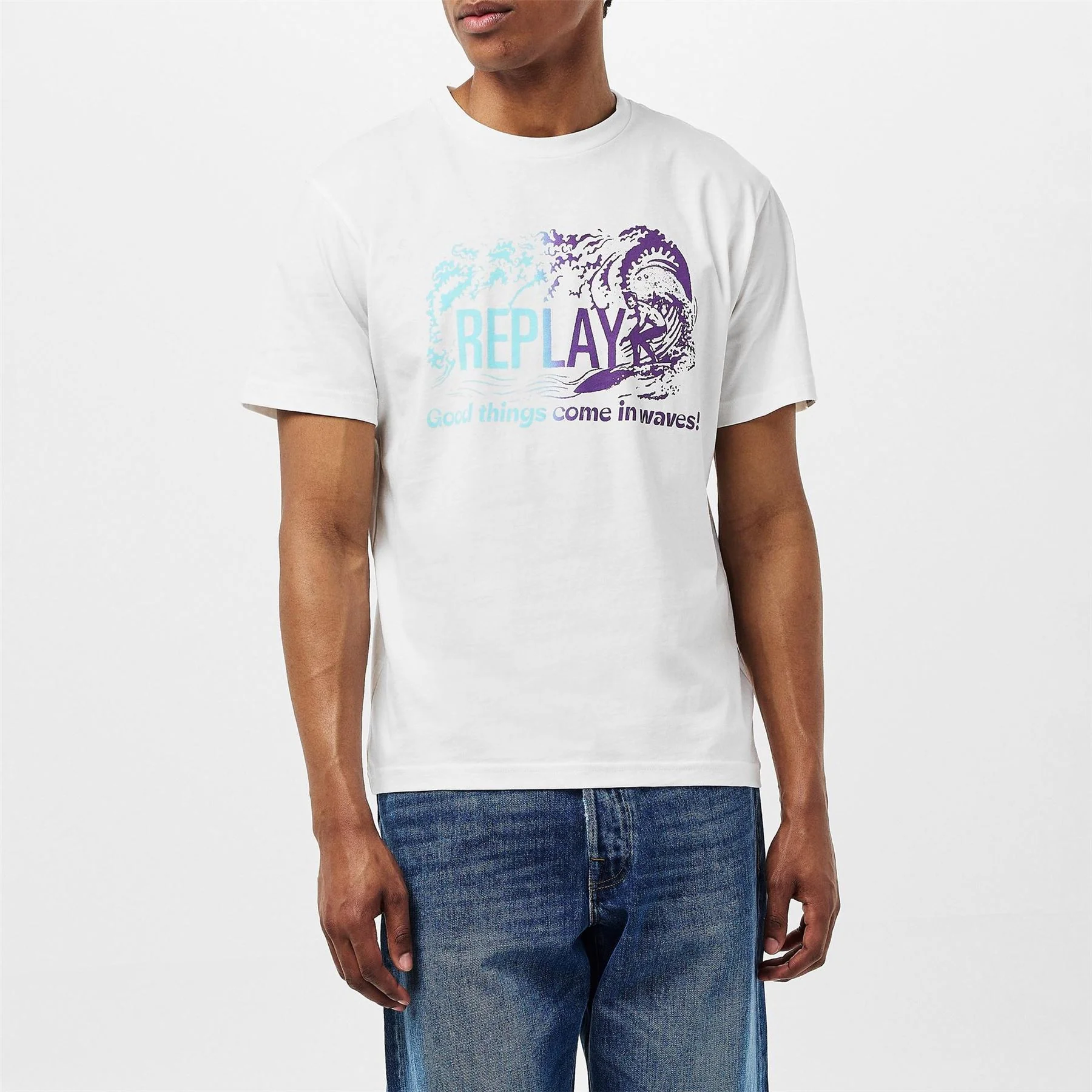 Replay Regular Fit Crew Neck Short Sleeve T-Shirt - Image 3