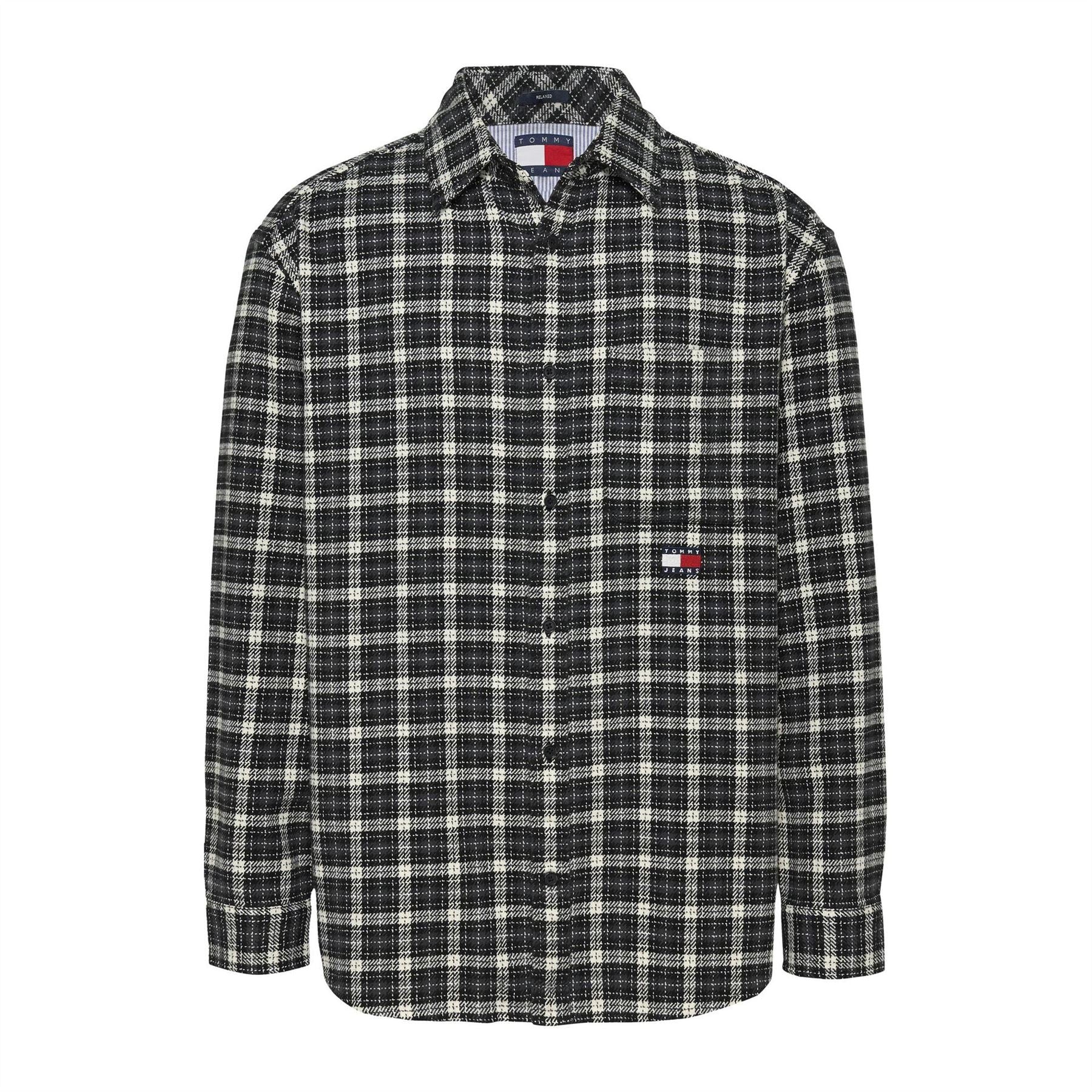 Tommy Jeans Badge Flannel Long Sleeve Patterned Shirt - Image 6