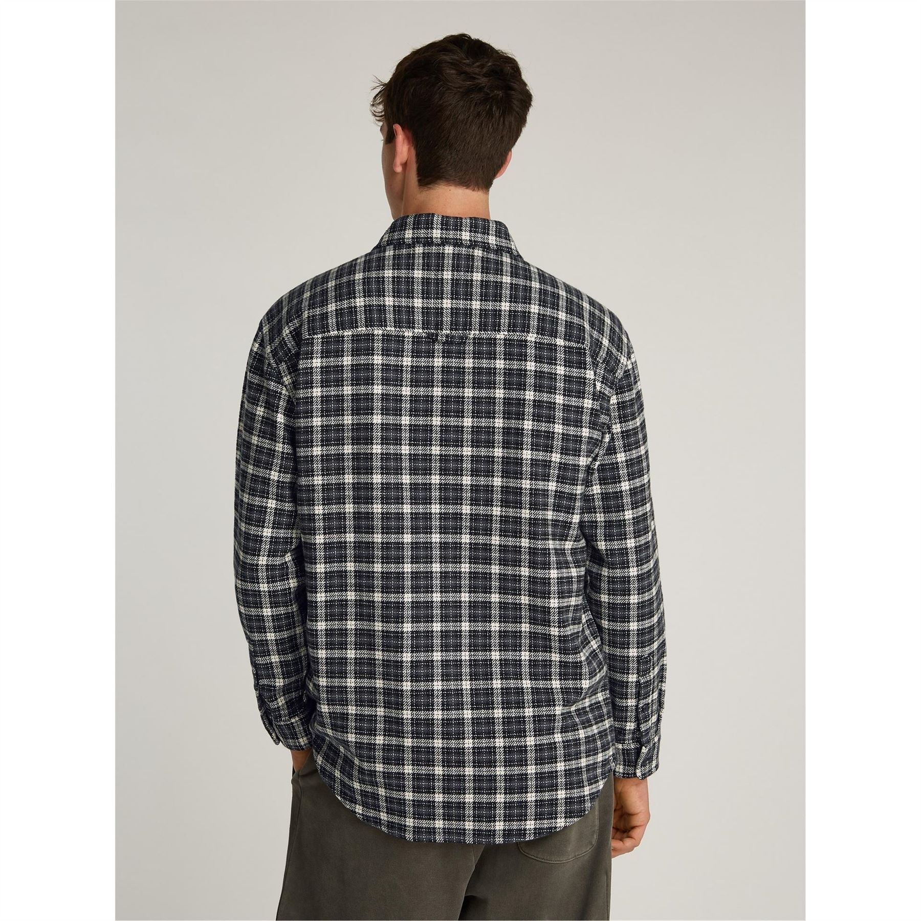 Tommy Jeans Badge Flannel Long Sleeve Patterned Shirt - Image 9