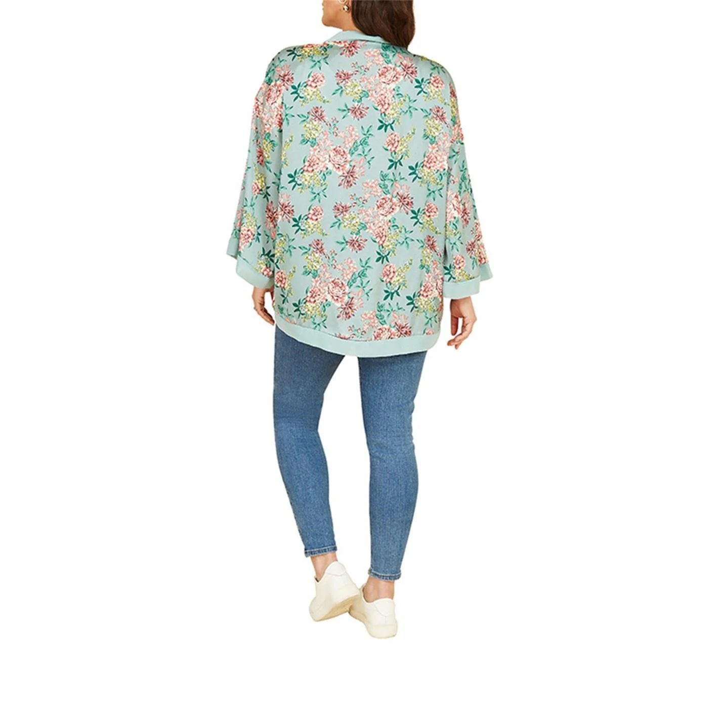 Yumi Floral Satin Kimono - Image 3